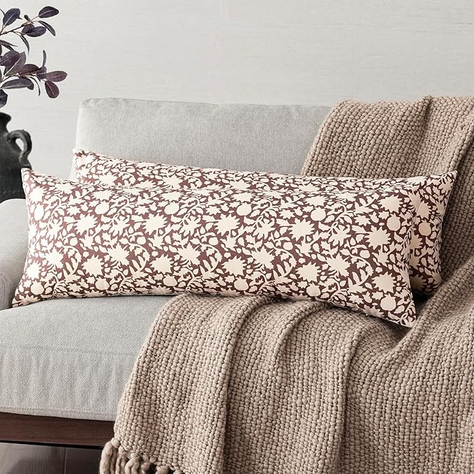 Foindtower Set of 2 Decorative Long Body Lumbar Throw Pillow Covers Accent by Foindtower