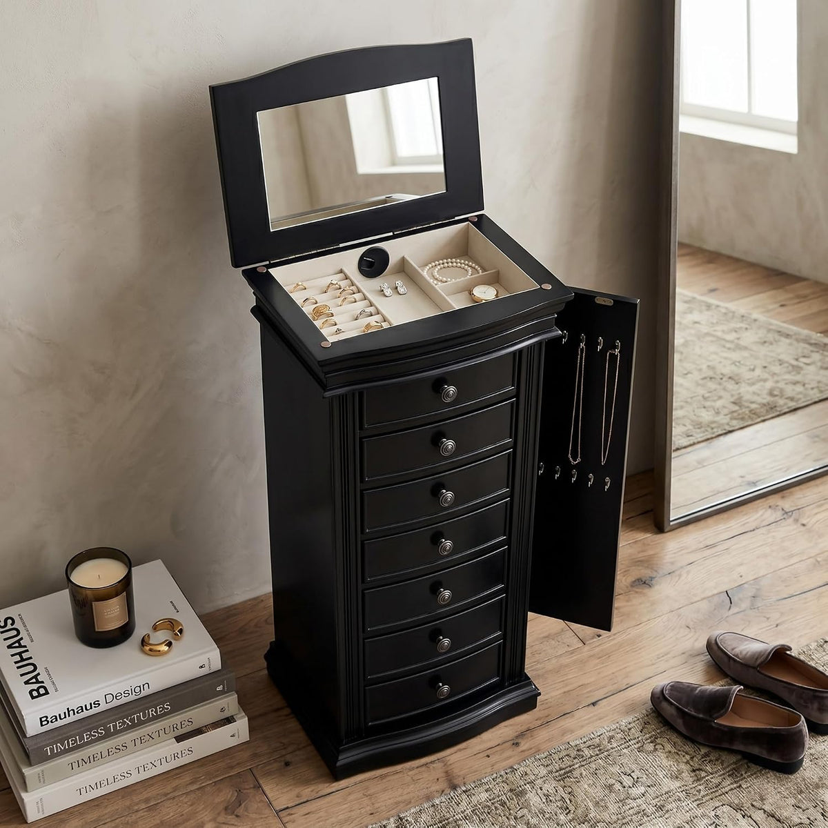 hives and honey luke standing jewelry armoire, package contents