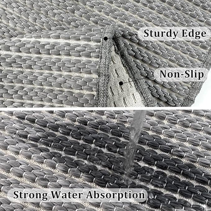 Grey Runners for Kitchen 24"x60" Non Slip Braided Long Bathroom Runner - Image 5