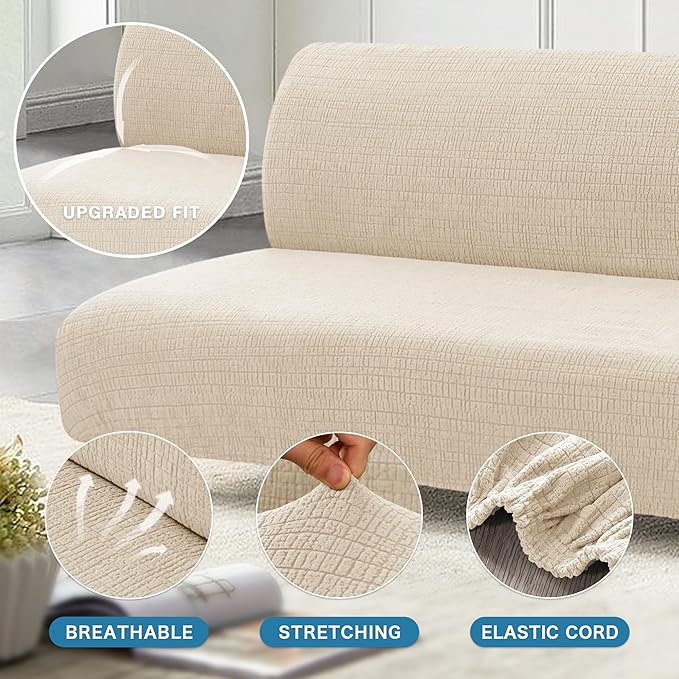 H.VERSAILTEX 100% Waterproof Futon Covers, Leakproof Armless Sofa Covers - Image 4