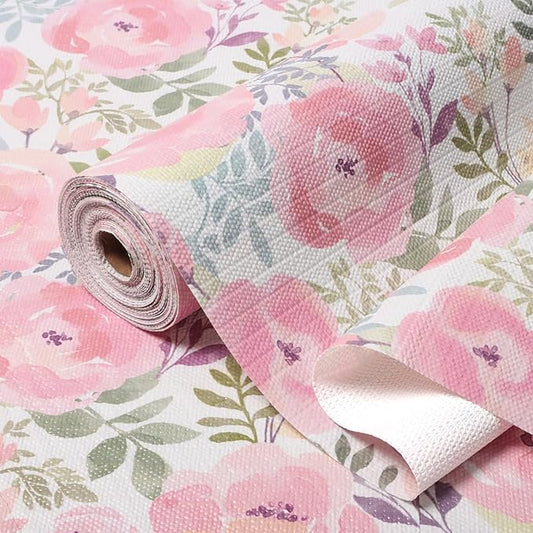 Peach Peony Shelf and Drawer Liner by Amiitay