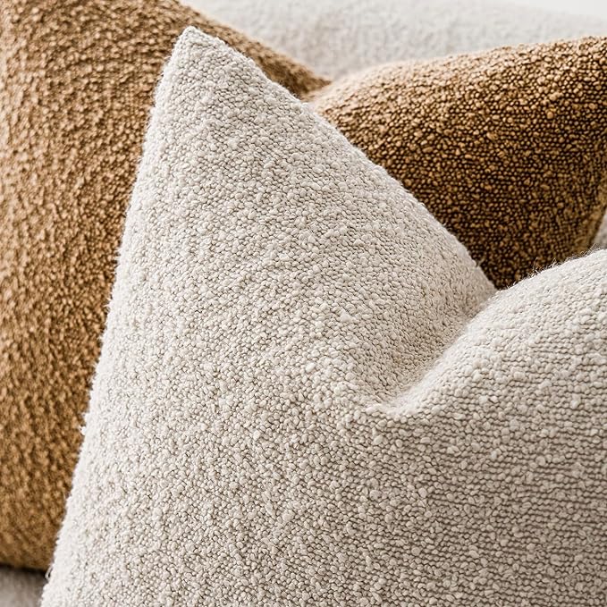 Foindtower Set of 2, Decorative Textured Boucle Throw Pillow Covers Accent - Image 4