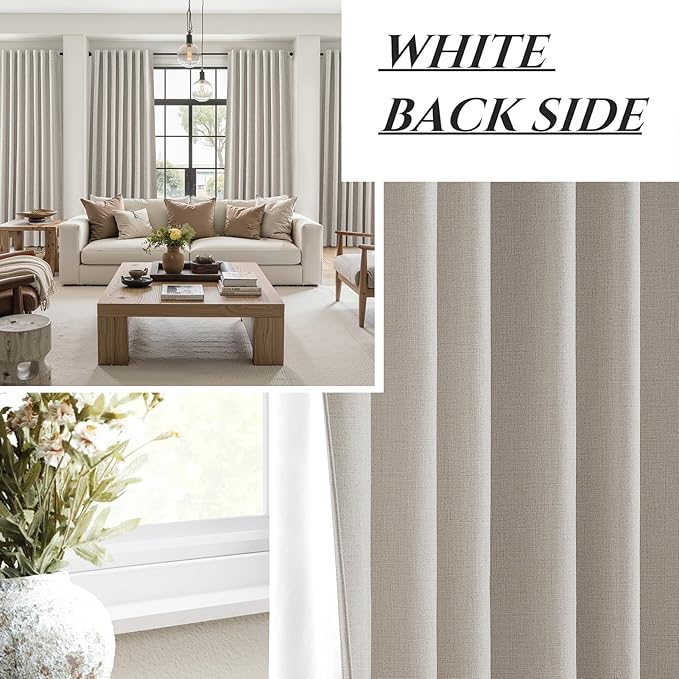 100% Blackout Curtains 80 Inch Length 2 Panels Set Farmhouse Style - Image 7