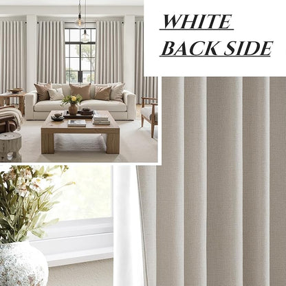 100% Blackout Curtains 80 Inch Length 2 Panels Set Farmhouse Style - Image 7