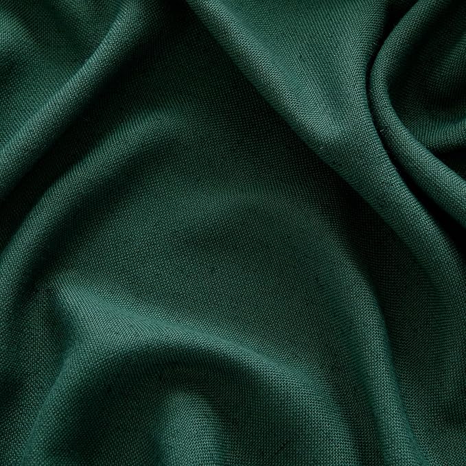 MIULEE Non-See-Through Privacy Linen Curtains 2 Panels, Christmas Emerald Green - Image 6