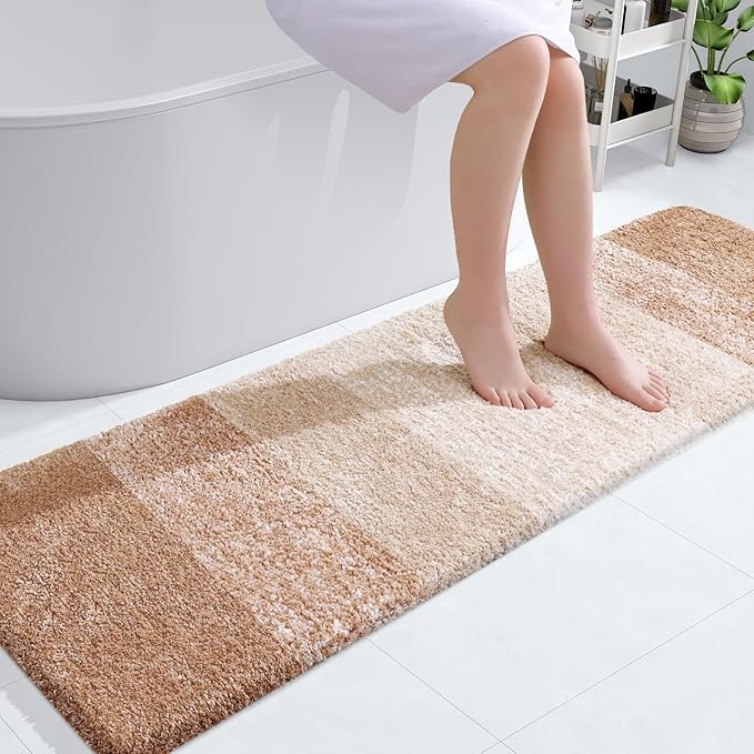 OLANLY Bathroom Runner Rugs 59x17, Extra Soft Absorbent Microfiber Bath Rugs by OLANLY