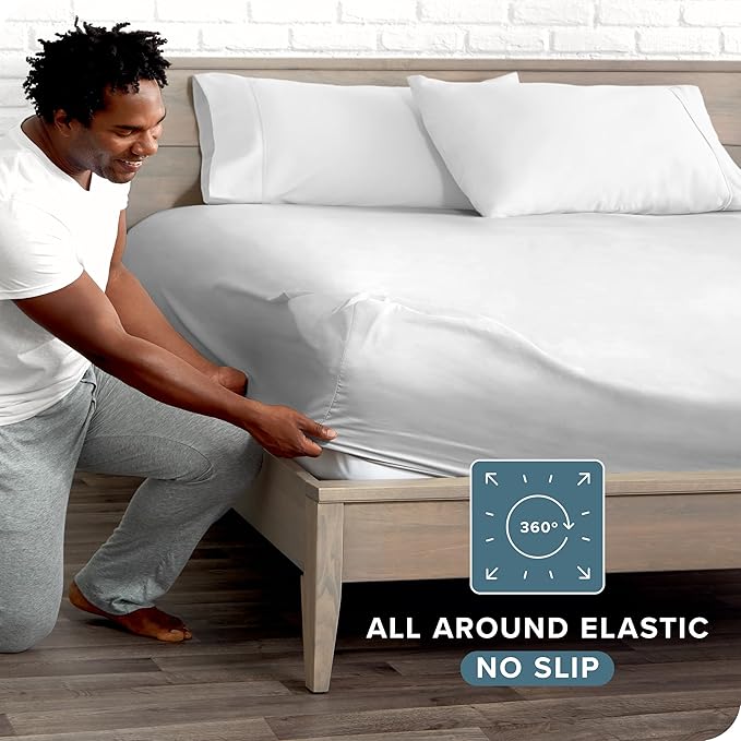 Bare Home Fitted Bottom Sheet California King Size - Image 3