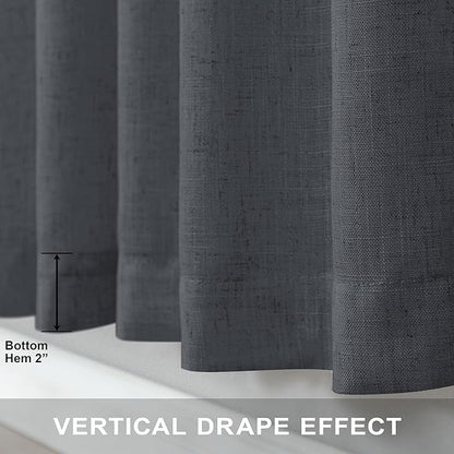 Dark Gray Curtains 108 Inches Long 2 Panels Set - Image 5