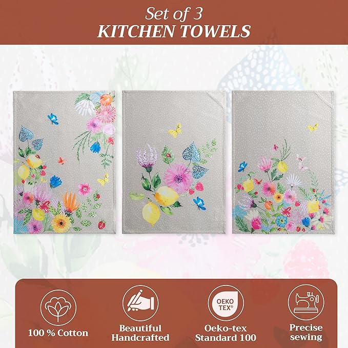 Maison d' Hermine Kitchen Towels Set of 2 100% Cotton 27.50" x 20" Reusable - Image 2