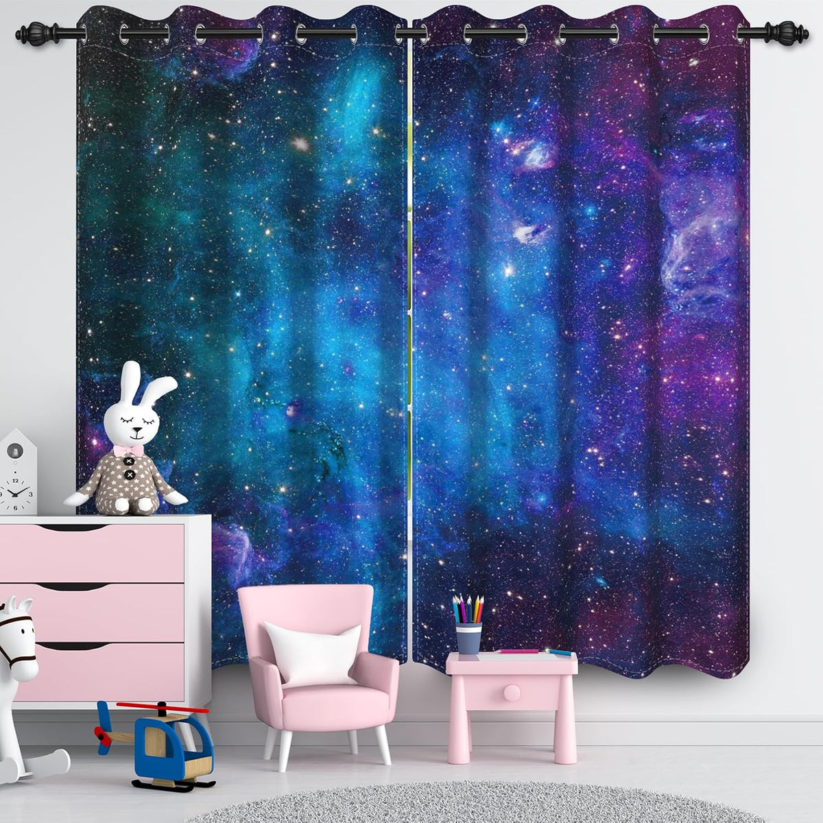galaxy outer space blackout curtains for bedroom boys, package contents