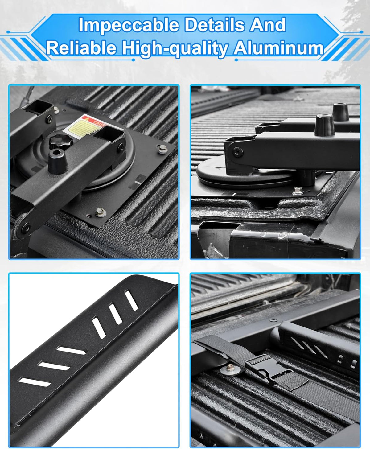rotatable universal pickup truck tailgate ladder, 600-lb capacity, package contents