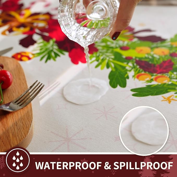 Christmas Rectangle Table Cloth, 100% Waterproof Tablecloth, Christmas - Image 2