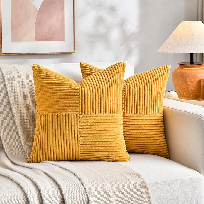 Fancy Homi 2 Packs Sunflower Yellow Spring Decorative Throw Pillow Covers 20x20 - Image 5