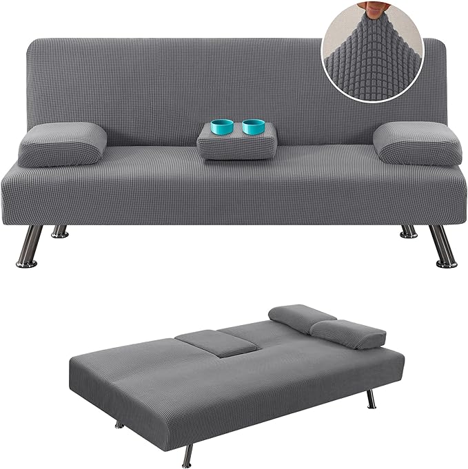 H.VERSAILTEX 4 Pieces Stretch Futon Covers Sofa Bed Slipcover by HVERSAILTEX