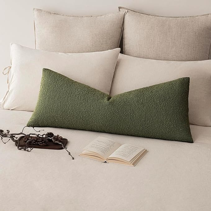 Foindtower Decorative Textured Boucle Throw Pillow Covers Accent Solid Pillow by Foindtower