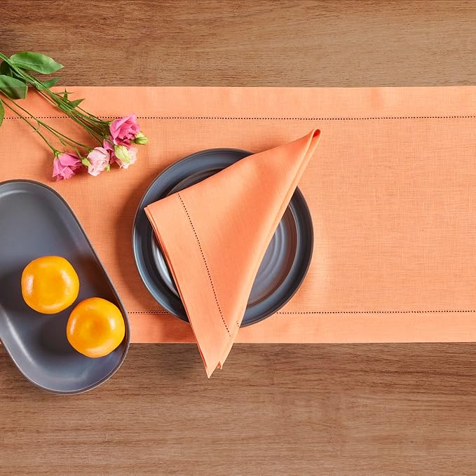 Solino Home Linen Coral Table Runner 144 Inches Long - Image 3