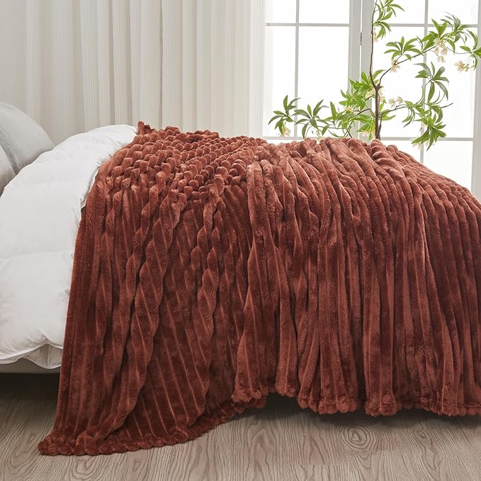 NEWCOSPLAY Super Soft King Blanket Coffee Premium Silky Flannel Fleece 3D - Image 4