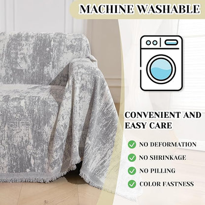MEETSKY Small Couch Cover Oversized Chair Cover Washable, Chenille Soft Throws - Image 4