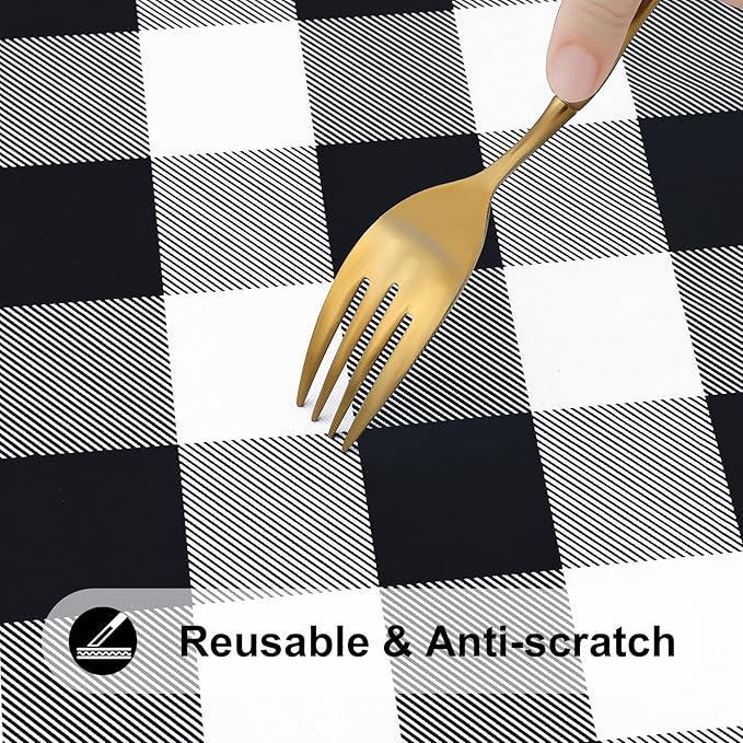 Smiry Rectangle Picnic Table Cloth, Elastic Waterproof Fitted Vinyl Tablecloths - Image 8