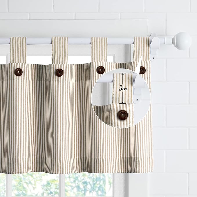 July Joy 3-Piece Cotton Tier Curtains 36 Inches Long Country Kitchen Curtains - Image 4