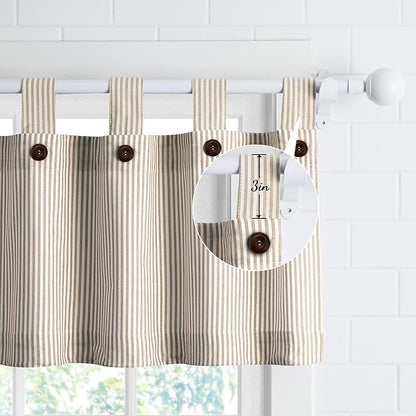 July Joy 3-Piece Cotton Tier Curtains 36 Inches Long Country Kitchen Curtains - Image 4