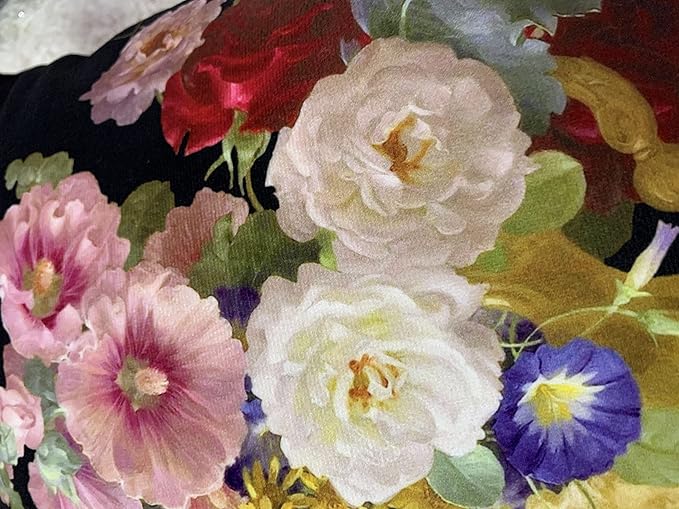 Elegant 28x28 Velvet Floral Pillow Cover, Double Sides Handmake Victorian Retro - Image 7