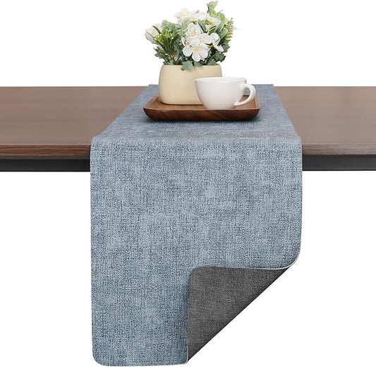 Table Runners 72 Inches Long, Dual-Sided Faux Leather Farmhouse Table Runner by Chitomars