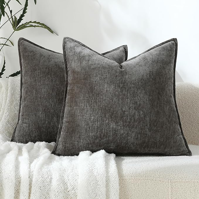 Stellhome Pack of 2 Soft Textured Throw Decorative Pillow Covers Square Accent by Stellhome