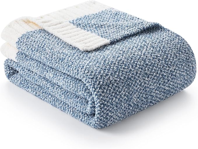 Snuggle Sac Heather Blue Bed Blanket Oversized Twin XL 66x90, Super Soft Warm by SnuggleSac