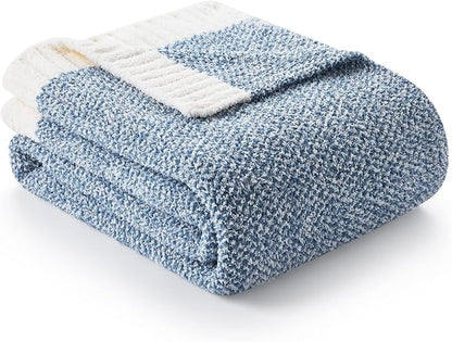 Snuggle Sac Heather Blue Bed Blanket Oversized Twin XL 66x90, Super Soft Warm by SnuggleSac