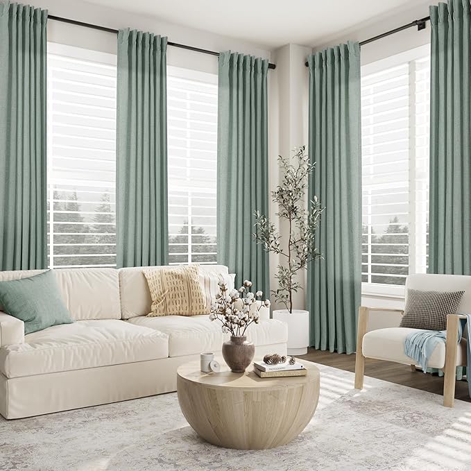 Desert Sage Pinch Pleated Linen Curtains 72 Inch Length 2 Panels - Image 7