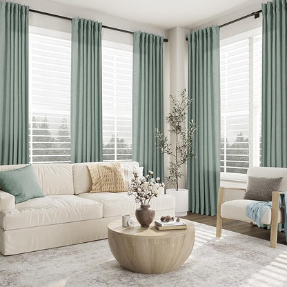 Desert Sage Pinch Pleated Linen Curtains 72 Inch Length 2 Panels - Image 7