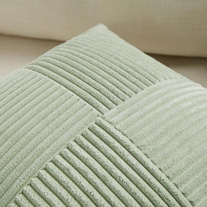 Fancy Homi 2 Packs Sage Green Euro Decorative Throw Pillow Covers 26x26 Inch - Image 3