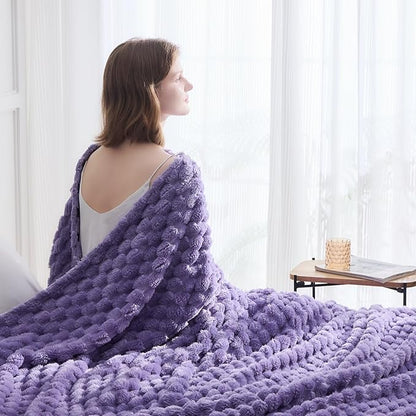 NEWCOSPLAY Super Soft King Blanket Lavender Premium Silky Flannel Fleece 3D - Image 3