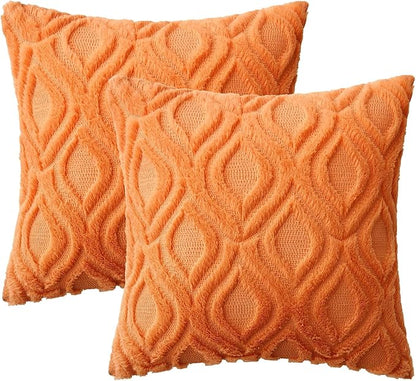MIULEE Bright Orange Fall Throw Pillow Covers 20x20 Inch, Soft Plush Faux Wool - Image 7