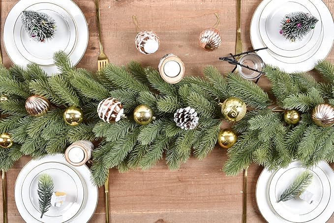 DearHouse 6Ft Artificial Pine Christmas Garland Winter Greenery Garland - Image 2