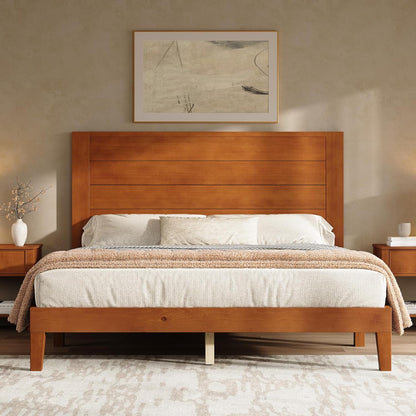 amerlife full size solid wood platform bed with, main product view