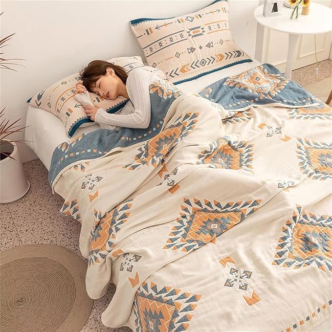 MSGKV Fall Blankets Cotton Throw Blanket 60''x 80'' Muslin Blanket - Image 5