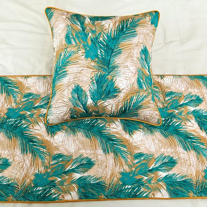 The HomeCentric King/Queen/Twin Green Decorative CA King 86"x18" Bed Runner - Image 5