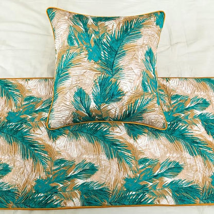The HomeCentric King/Queen/Twin Green Decorative Queen 74"x18" Bed Runner - Image 5