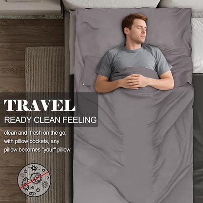 Sleeping Bag Liner, Travel Sheet & Adult Sleep Sack, Camping Sheets Travel - Image 6