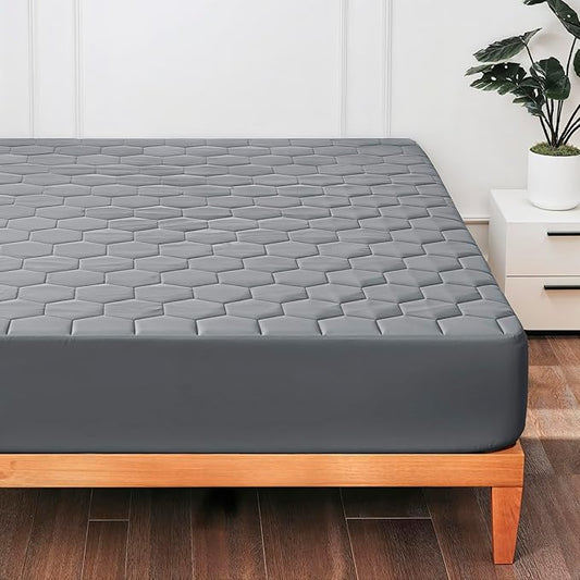 Hearth & Harbor Twin XL Size Quilted Fitted Mattress Pad Cover, 100% Waterproof by HearthHarbor