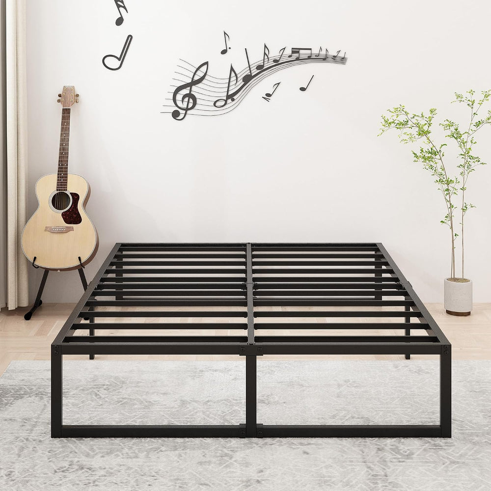 Lutown-Teen 14 Inch Full XL Size Bed Frame No Box Spring Needed, Heavy Duty X...