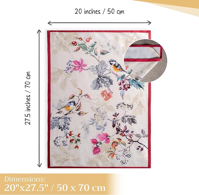 Maison d' Hermine Kitchen Towels Set of 3 100% Cotton 20" x 27.5" Reusable - Image 4