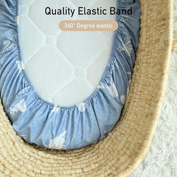 Gllquen Baby Bassinet Sheets 4 Pack, Breathable Cozy Fitted Mattress Sheet - Image 4