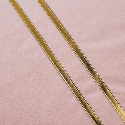 Avigers 12 x 20 Inch Pink Gold Leather Striped Lines Velvet Cushion Case Luxury - Image 4