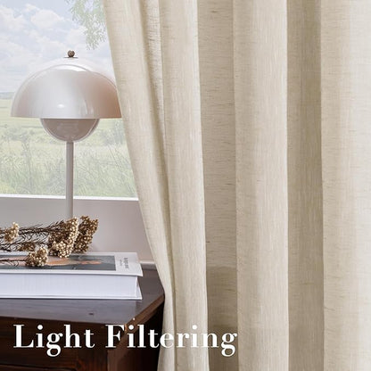 H.VERSAILTEX Linen Curtains Nickel Grommet Natural Linen Semi-Sheer Curtains 2 - Image 5