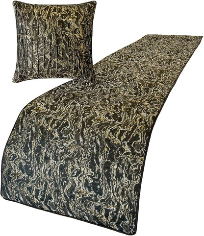 The HomeCentric King/Queen/Twin Black Decorative Bed Runner CA King 86"x18" Bed - Image 4