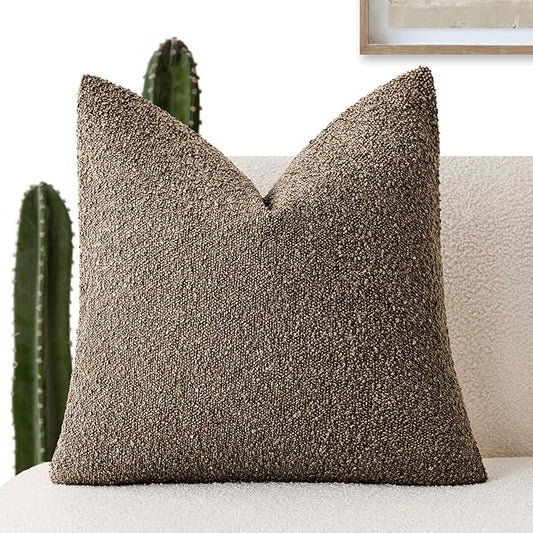 Foindtower Decorative Textured Boucle Throw Pillow Covers Accent Solid Pillow by Foindtower