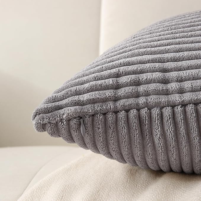 Gray Lumbar Throw Pillow Covers 14x24 inch, Farmhouse Home Decor, Boho - Image 4